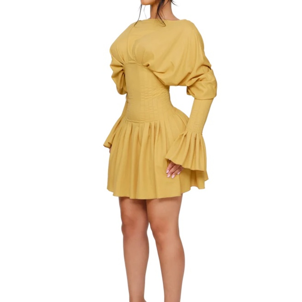 Coucoo Chic Mustard Long Sleeve Dress